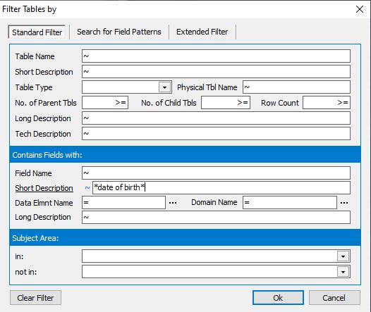 Searching for SAP tables and attributes